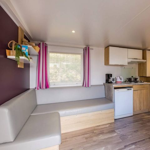 Stacaravan 4 personen - Comfort | 2 slaapkamers | 4 pers | Verhoogd terras | 2 badkamers | Airconditioning | TV