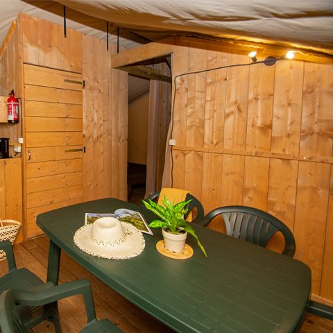 Safaritent 5 personen - Premium lodgetent met sanitair voor 5 personen