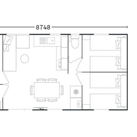 Stacaravan 6 personen - Stacaravan | Premium | 3 slaapkamers | 6 pers. | Terras Lounge | Air-con.