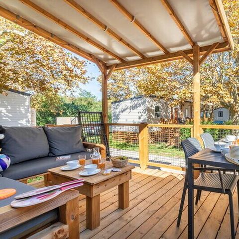 Stacaravan 6 personen - Stacaravan | Premium | 3 slaapkamers | 6 pers. | Terras Lounge | Air-con.