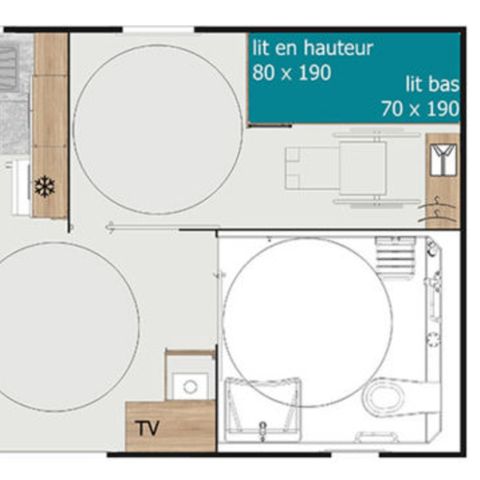 Stacaravan 4 personen - Ciela Confort PMR - 2 slaapkamers