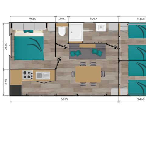 Stacaravan 6 personen - Ciela Privilège - 3 slaapkamers