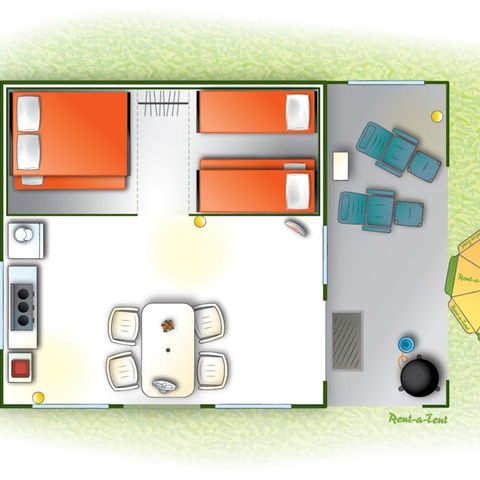 Tent 4 personen - Ciela Nature tent - 2 slaapkamers (zonder sanitair)