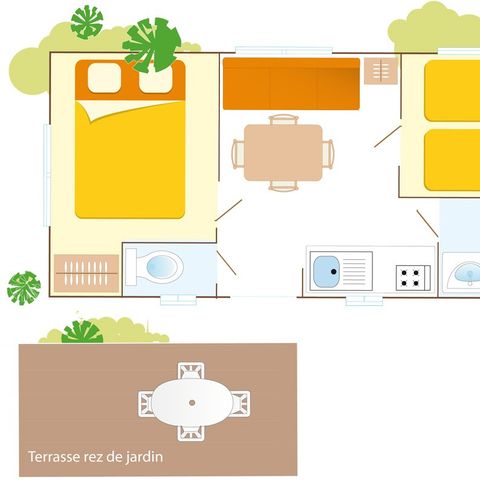 Stacaravan 4 personen - Classic XL | 2 slaapkamers | 4 pers. | Single terras