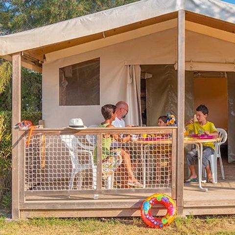 Safaritent 5 personen - Eco-Lodge | 2 slaapkamers | Capaciteit 4/5 personen | Geen sanitaire voorzieningen