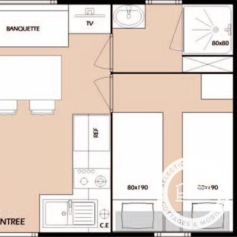 Stacaravan 4 personen - Loisirs 3 Kamers 4 Personen + TV