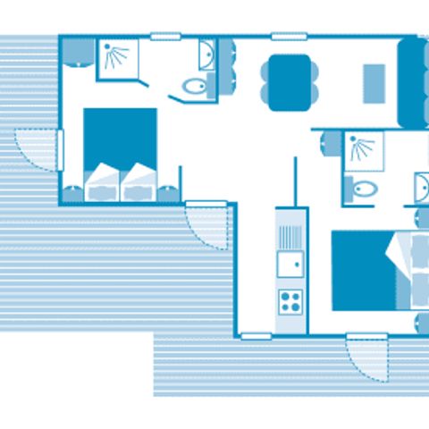 Stacaravan 4 personen - Chalet Newton 4p 2bed 2bad Clim Premium