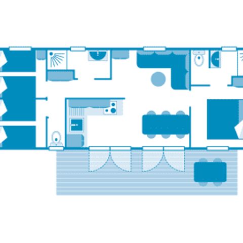 Stacaravan 6 personen - Cottage 6p 3ch 2SdB Clim ****