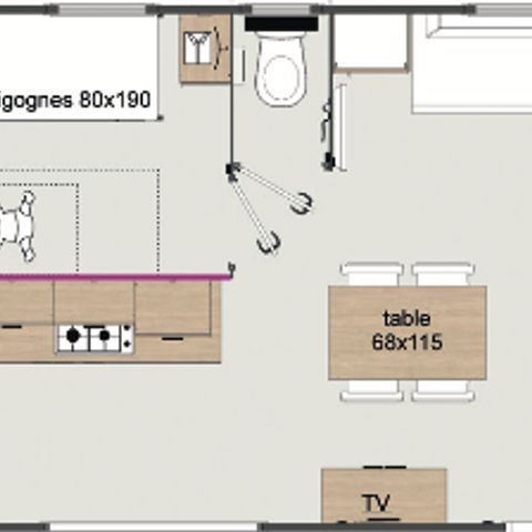 Stacaravan 12 personen - Le Coin des Copains - 2 Loggia Bay-stacaravans (mogelijkheid om daarnaast een PA te huren)