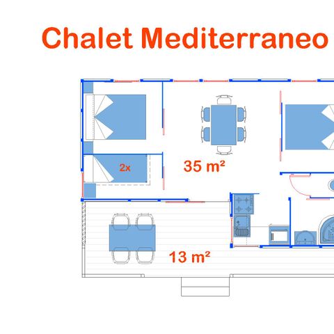 Chalet 6 personen - Mediterraan