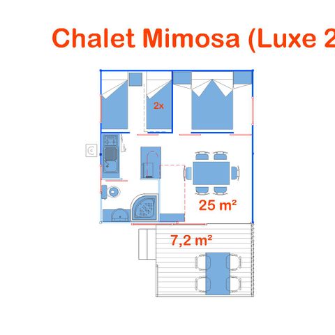 Chalet 4 personen - Mimosa (Chalet Lux)