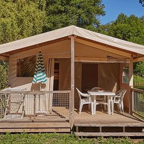 Safaritent 5 personen - Eco Lodge Tent | 2 Slaapkamers | 5 Pers. | Verhoogd terras