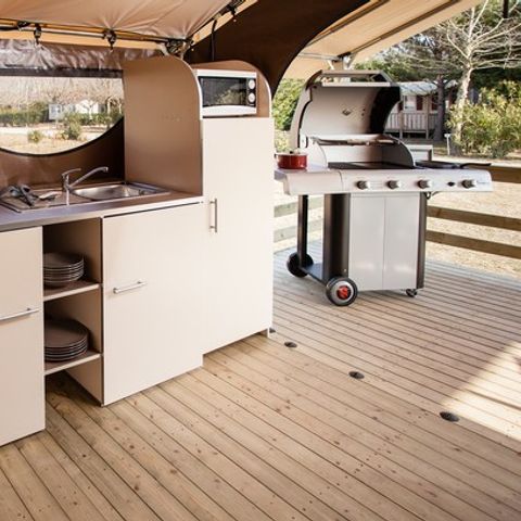 Tent van canvas en hout 5 personen - Lodge