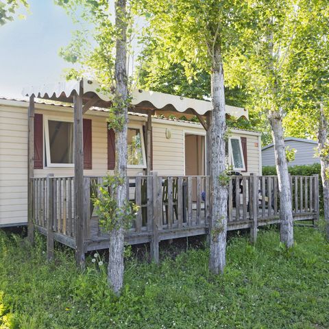Stacaravan 6 personen - Klassiek | 2 Slaapkamers | 4/6 Pers. | Verhoogd terras | Airconditioning.