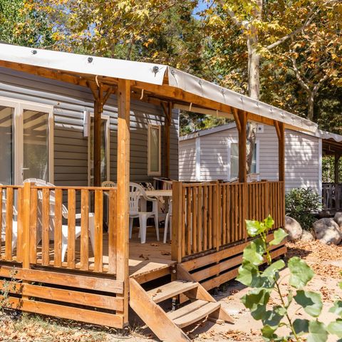 Stacaravan 6 personen - Mobile-home | Premium | 3 slaapkamers | 6 pers. | Verhoogd terras | Air-con.