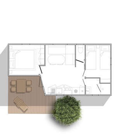 Stacaravan 4 personen - JUNGLE 2 slaapkamers