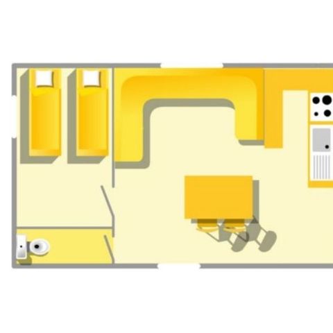 Stacaravan 6 personen - Stacaravan Evasion 6 personen 2 kamers 23m² - Stacaravan voor 6 personen