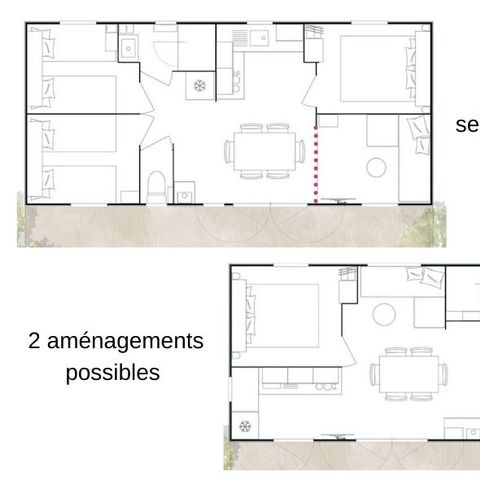 Stacaravan 8 personen - Stacaravan Loisir+ 8 personen 3 kamers 30m² - Stacaravan voor 8 personen