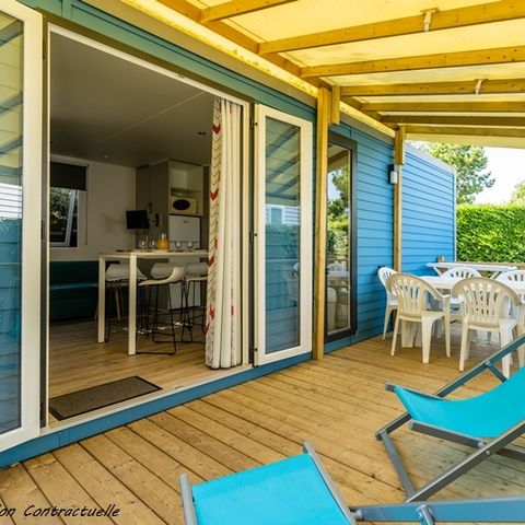 Stacaravan 6 personen - Grand Large 34.5m² (3 kamers D) (jonger dan 8 jaar) + TV + Terras