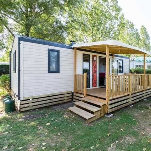 Stacaravan 5 personen - Evasion 28.5m² (2 kamers D) (- 9 jaar) + TV + Terras