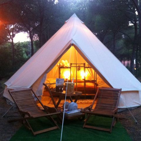 Tent van canvas en hout 4 personen - BELLA TENT - Zonder sanitair