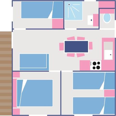 Chalet 6 personen - Cottage Comtois, 35m², 3 slaapkamers, de familie chalet