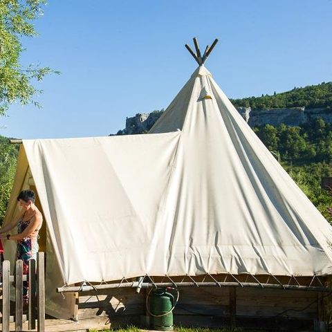 Glampingtent 4 personen - LODGE TRAPPEUR zonder sanitair