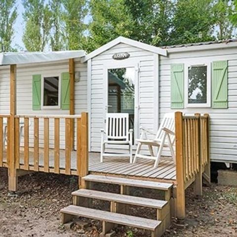 Stacaravan 6 personen - Comfort XL | 2 slaapkamers | 4/6 Pers | Verhoogd terras | Airconditioning