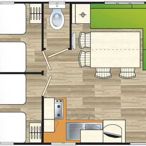 Stacaravan 6 personen - Gezin Eco 30m² 6 pers