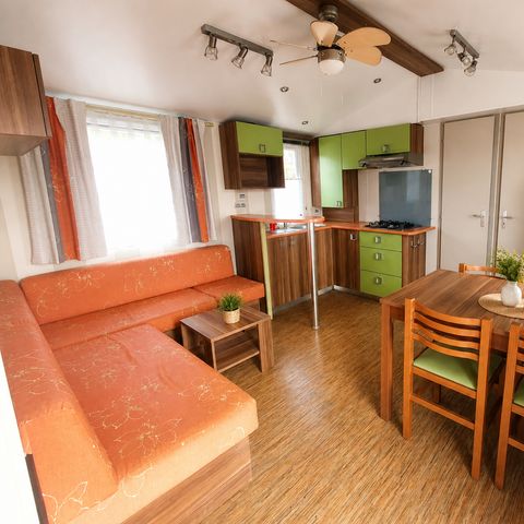 Stacaravan 4 personen - Stacaravan Comfort+ met 2 slaapkamers - Overdekt terras - 30 m2