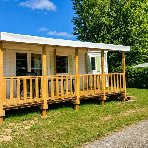 Stacaravan 4 personen - Comfort+ met - 2 slaapkamers - Overdekt terras - 30 m2