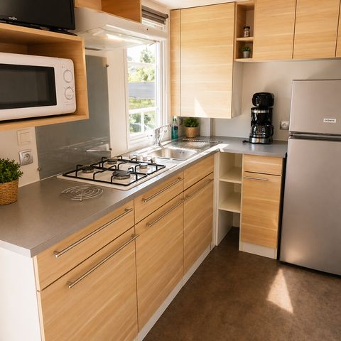 Stacaravan 4 personen - Premium 2 slaapkamers - Overdekt terras - 30 m2