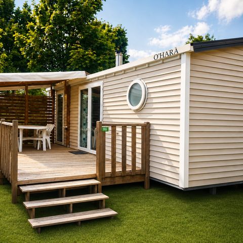 Stacaravan 4 personen - Premium 2 slaapkamers - Overdekt terras - 30 m2