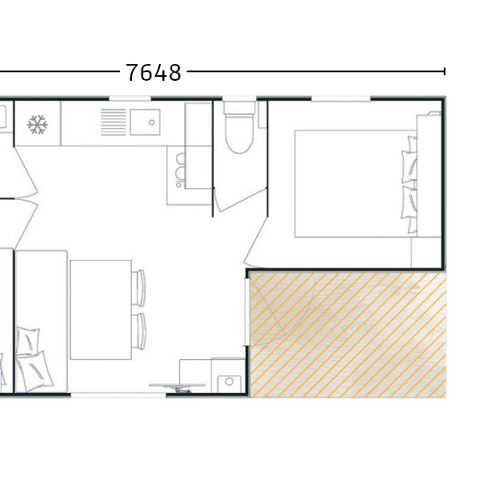 Stacaravan 6 personen - Stacaravan BERGAME 4/6P 2 slaapkamers