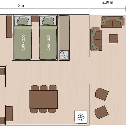 Safaritent 4 personen - Safaritent Lodge + airco (6P)