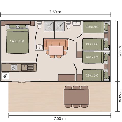 Stacaravan 4 personen - Mobile home Porec