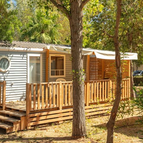 Stacaravan 6 personen - Comfort | 2 slaapkamers | 4/6 pers. | Niet overdekt verhoogd terras | 2 badkamers | Airconditioning