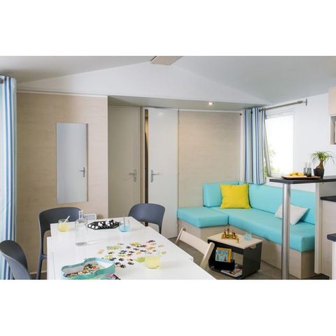 Stacaravan 7 personen - FAMILIE XL AIRCONDITIONING + MASTER SUITE