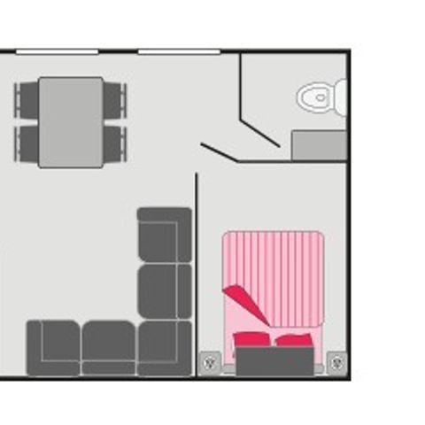 Stacaravan 6 personen - Klassiek | 3 Slaapkamers | 6 Pers. | Verhoogd terras | Airconditioning | TV
