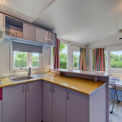 Stacaravan 6 personen - Klassiek | 2 Slaapkamers | 4/6 Pers. | Verhoogd terras | Airconditioning.