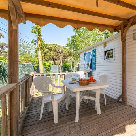 Stacaravan 6 personen - Mobile-home | Comfort | 2 Slaapkamers | 4/6 Pers. | Verhoogd terras | Airconditioning.