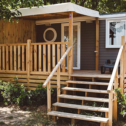 Stacaravan 2 personen - Comfort | 1 Slaapkamers | 2 Pers | Verhoogd terras | Airconditioning | TV