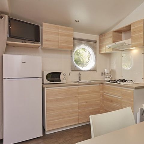 Stacaravan 6 personen - Klassiek | 3 Slaapkamers | 6 Pers. | Verhoogd terras | Airconditioning | TV
