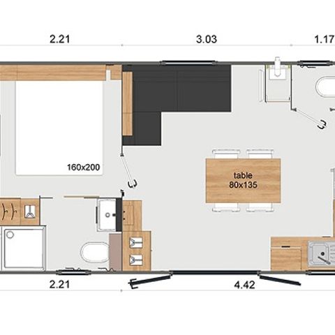 Stacaravan 4 personen - Konfort 2