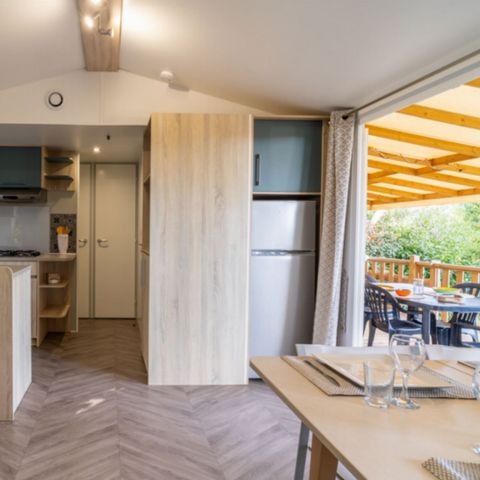 Stacaravan 6 personen - Konfort 3 slaapkamers, 2 badkamers, 6 slaapplaatsen