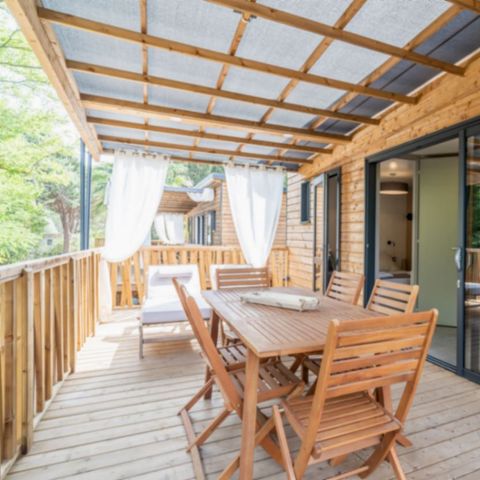 Stacaravan 4 personen - Lodge Kabane 2 slaapkamers, 2 badkamers, 4 personen.