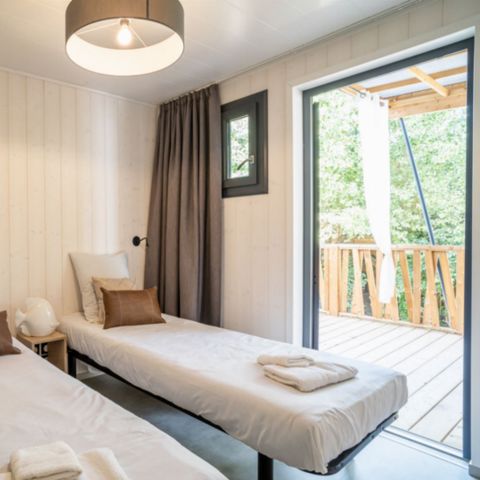 Stacaravan 4 personen - Lodge Kabane 2 slaapkamers, 2 badkamers, 4 personen.
