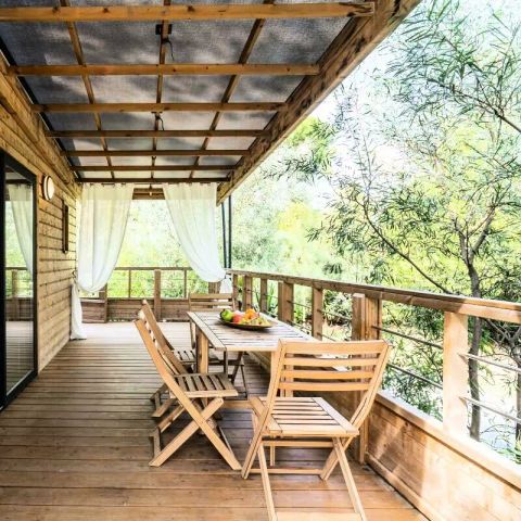 Safaritent 5 personen - Lodge Kabane sur Pilotis 3 kamers 5 personen Airconditioning + TV