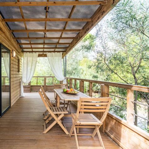 Safaritent 5 personen - Lodge Kabane sur Pilotis 3 kamers 5 personen Airconditioning + TV