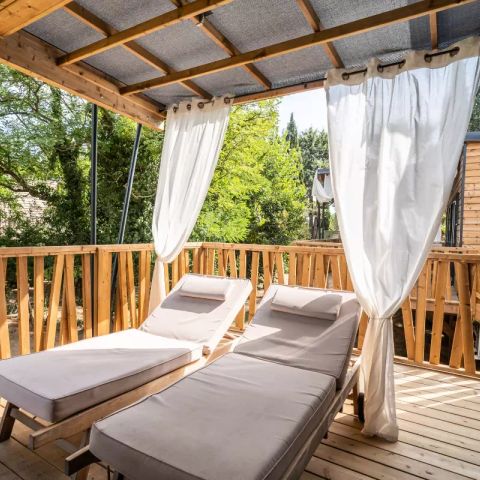 Safaritent 4 personen - Lodge Kabane sur Pilotis 3 Kamers 4 Personen Airconditioning + TV